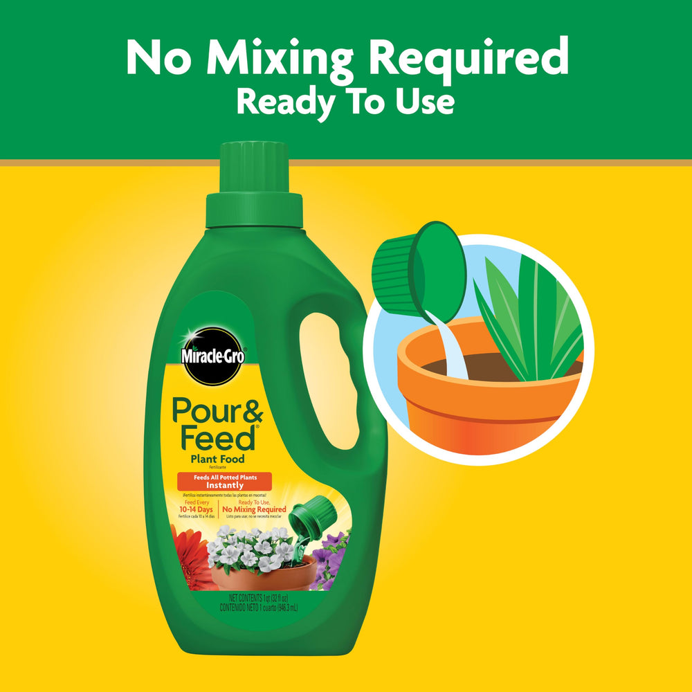 Miracle-Gro Pour & Feed Plant Food 32 fl oz side view