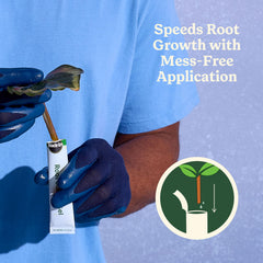 Miracle-Gro Root Starter Gel application process with cuttings