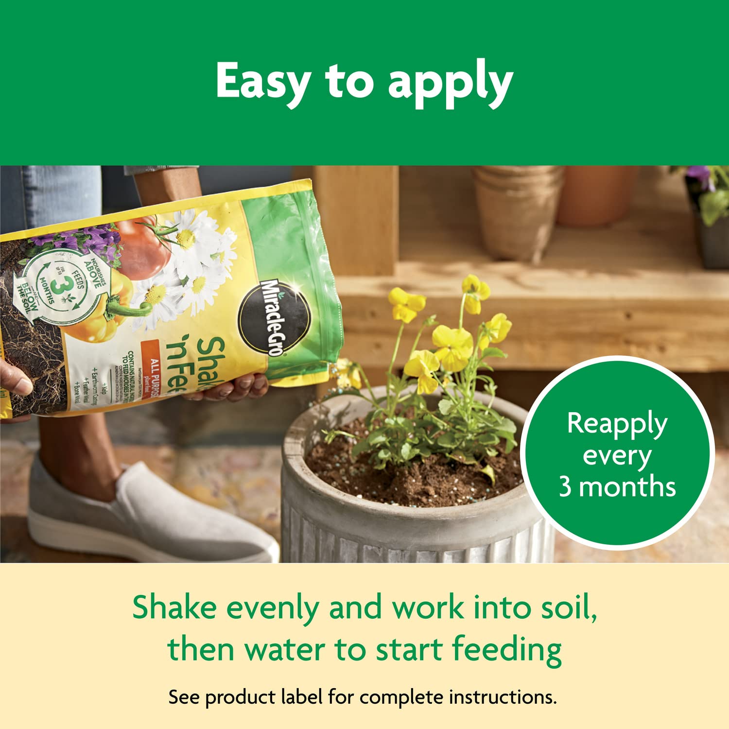 Miracle-Gro Shake 'N Feed Plant Food label details