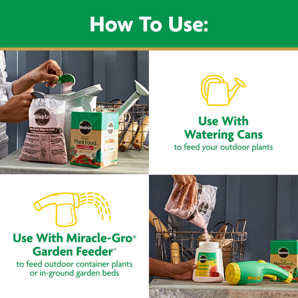 Miracle-Gro Tomato Plant Food usage instructions on label