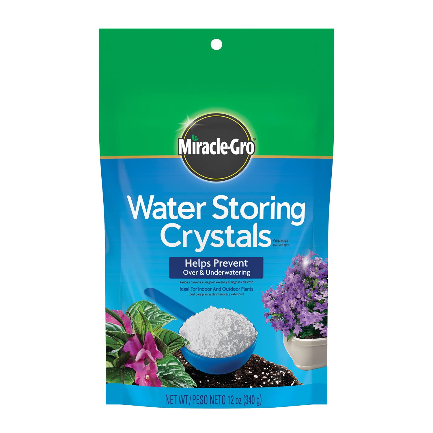 Miracle-Gro Water Storing Crystals 12 oz container back view