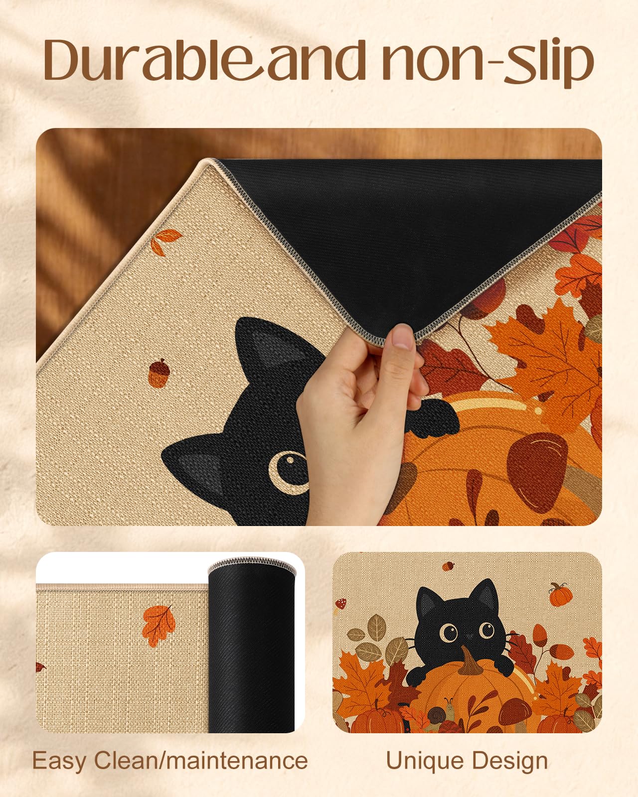 Miss Adola Fall Door Mat in a garden setting