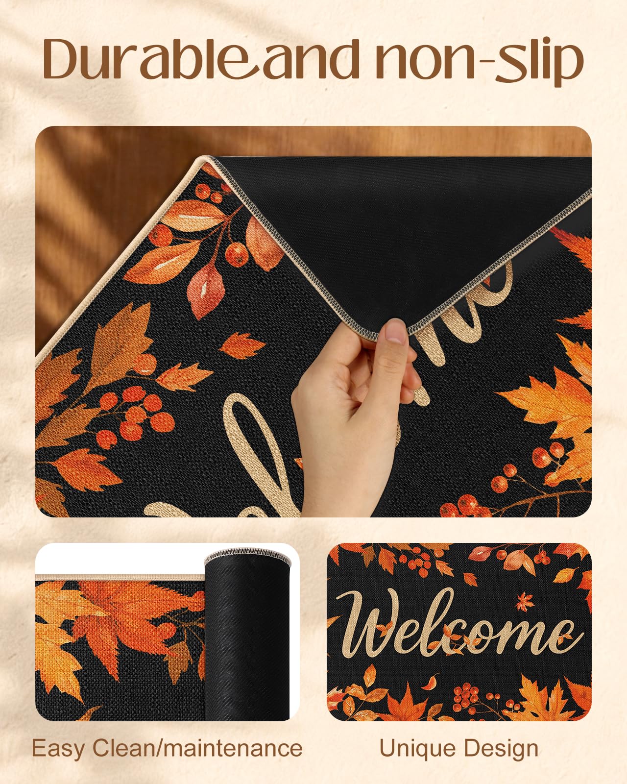 Miss Adola Fall Door Mat in a garden setting