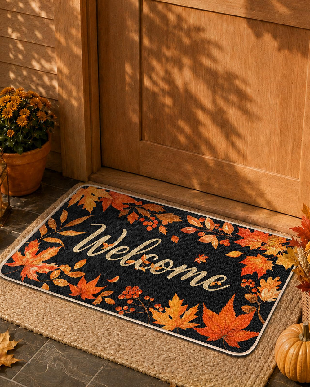 Miss Adola Fall Door Mat packaging display