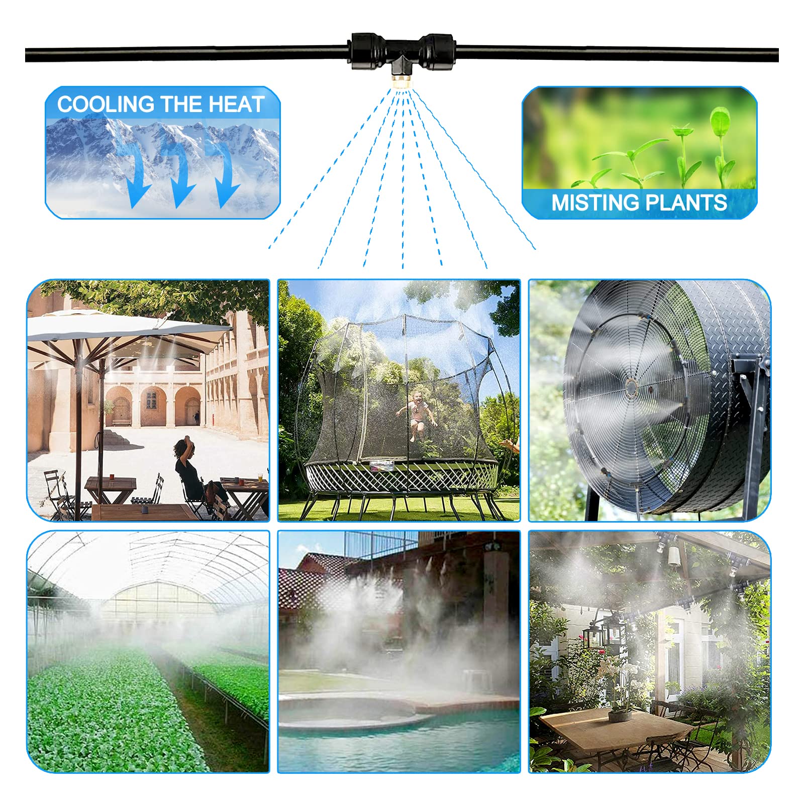 MISSIGO Misting System components including misting line and adapters