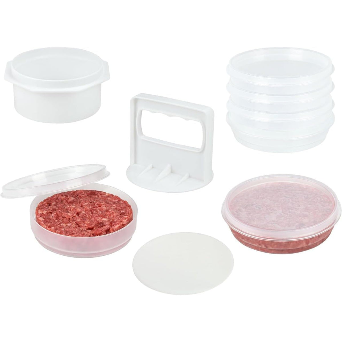 Mission Gallery Hamburger Press Patty Maker Set with storage containers