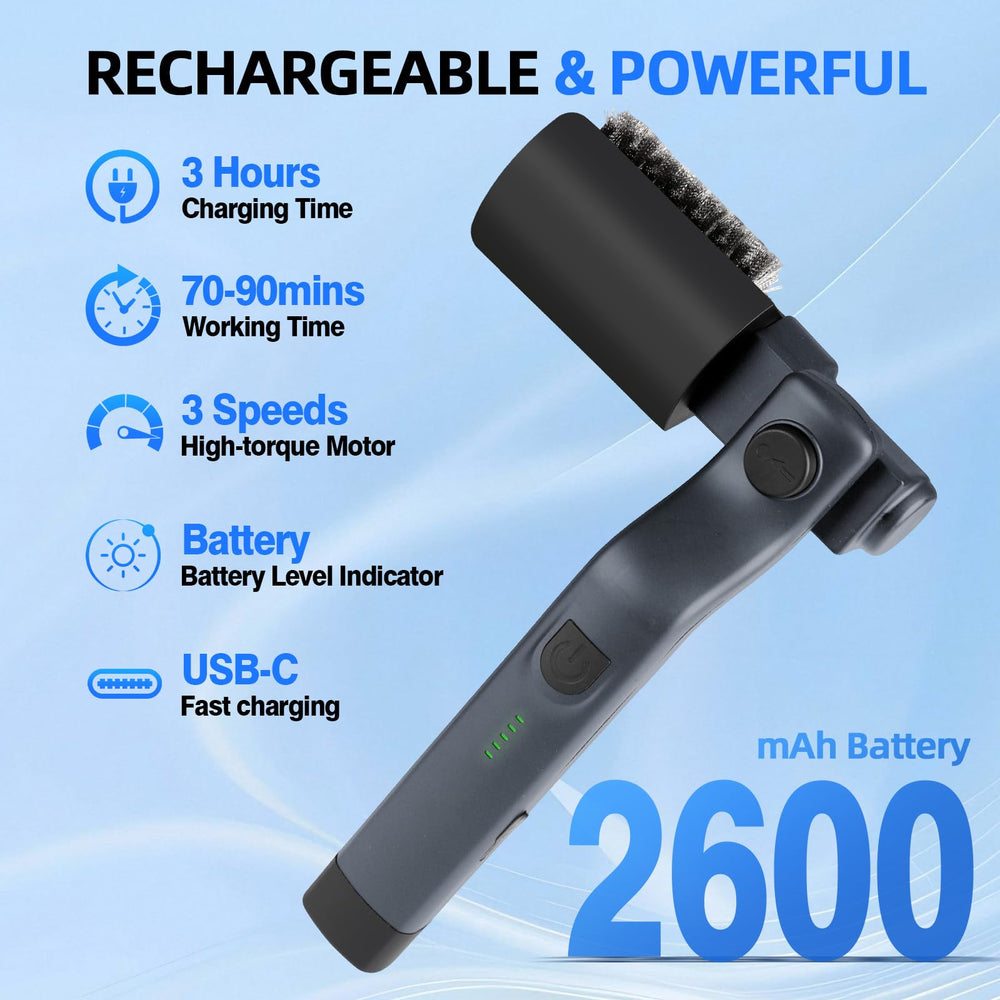 Mistcado Electric Grill Brush ergonomic handle close-up