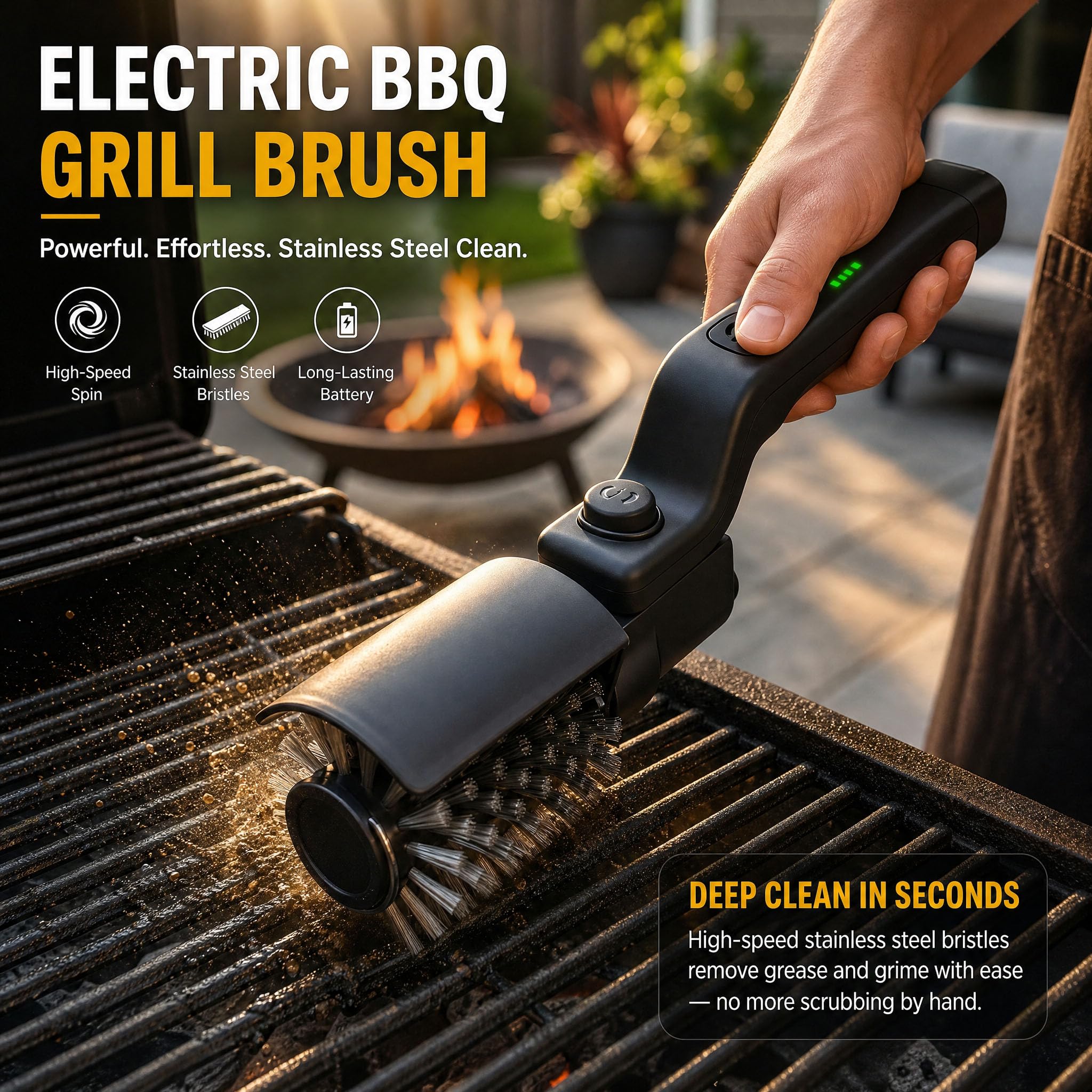 Mistcado Electric Grill Brush with adjustable head