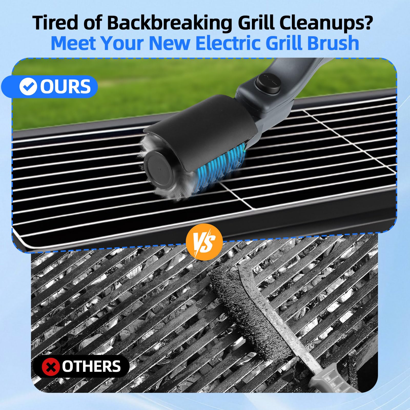 Mistcado Electric Grill Brush with USB-C charging port