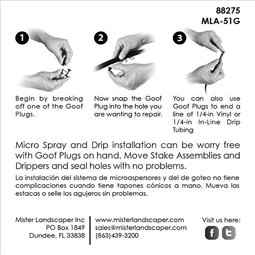 Mister Landscaper Goof Plugs with 1/2-inch Poly Tubing
