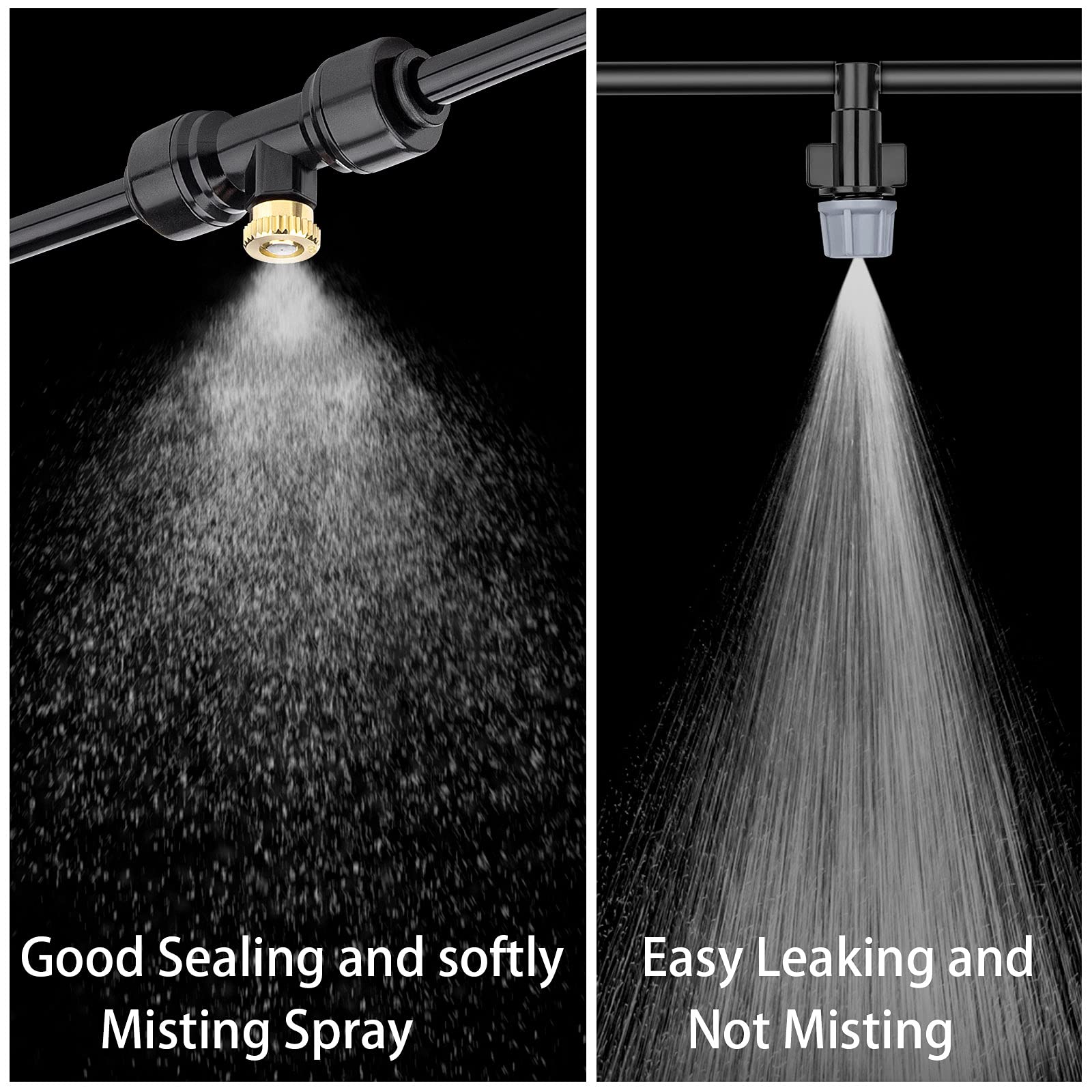 Misting nozzle tee included in the pack