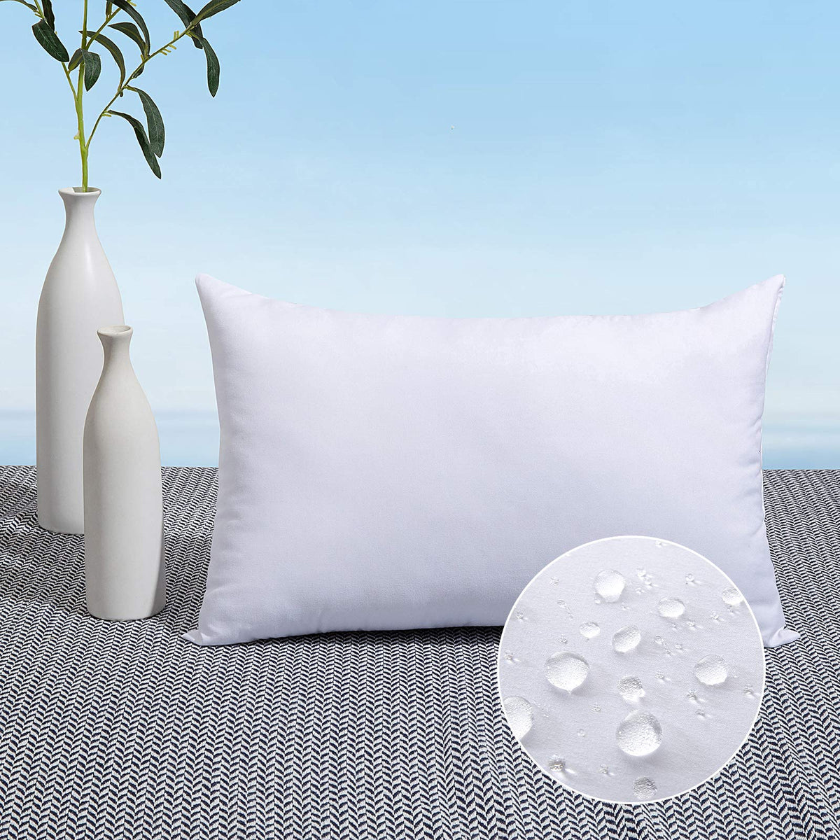 MIULEE 14x22 inch outdoor pillow insert front view