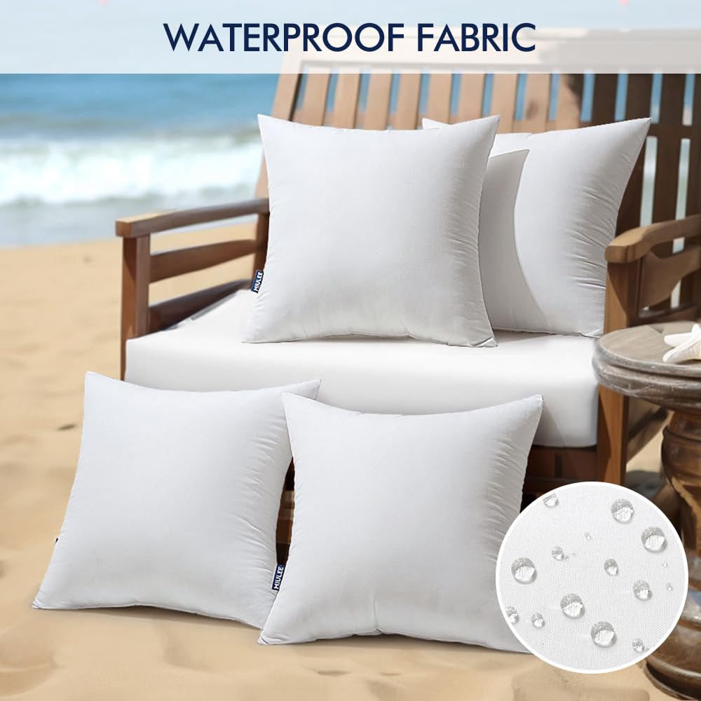 MIULEE 20x20 inch pillow insert in outdoor setting