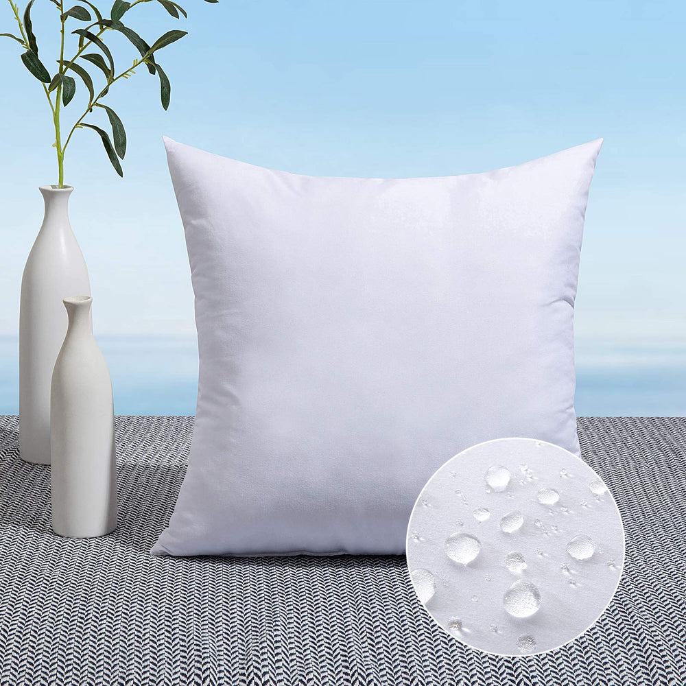 MIULEE 24x24 inch outdoor pillow insert white front view