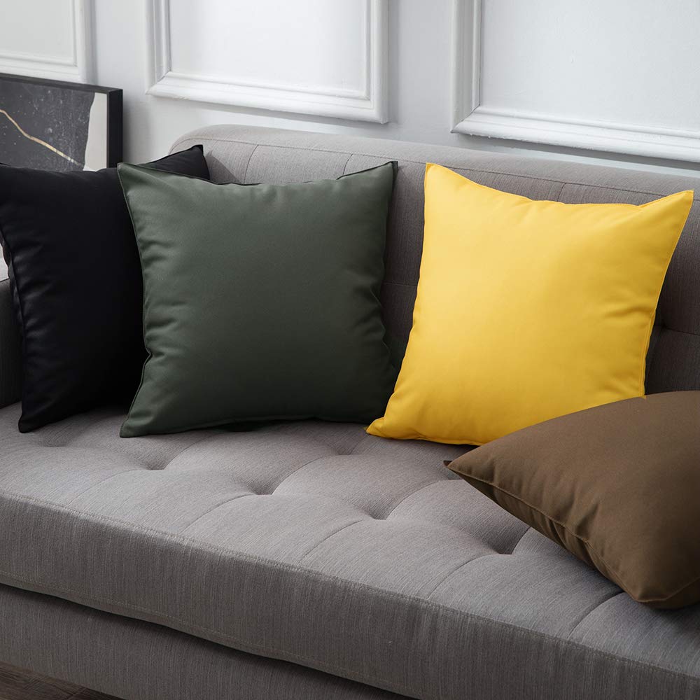 MIULEE Decorative Outdoor Pillow Covers 16x16 yellow close-up