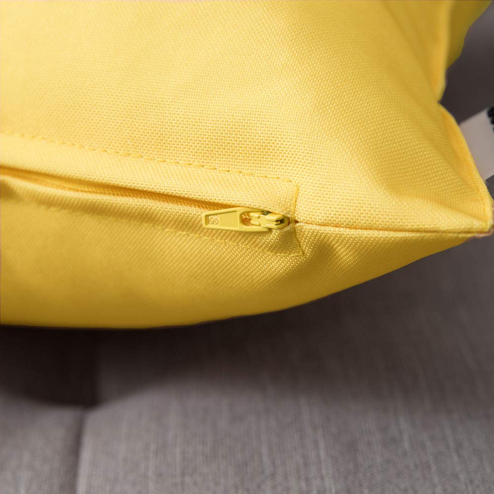 MIULEE Decorative Outdoor Pillow Covers 16x16 yellow on patio furniture