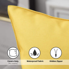 MIULEE Decorative Outdoor Waterproof Pillow Covers 16x16 yellow with hidden zipper