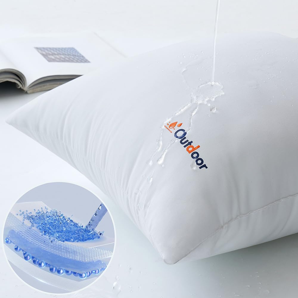 MIULEE decorative pillow inserts displayed on patio furniture