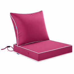 MIULEE Hot Pink Outdoor Seat Cushion front view