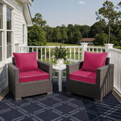 MIULEE Hot Pink Outdoor Seat Cushion side view