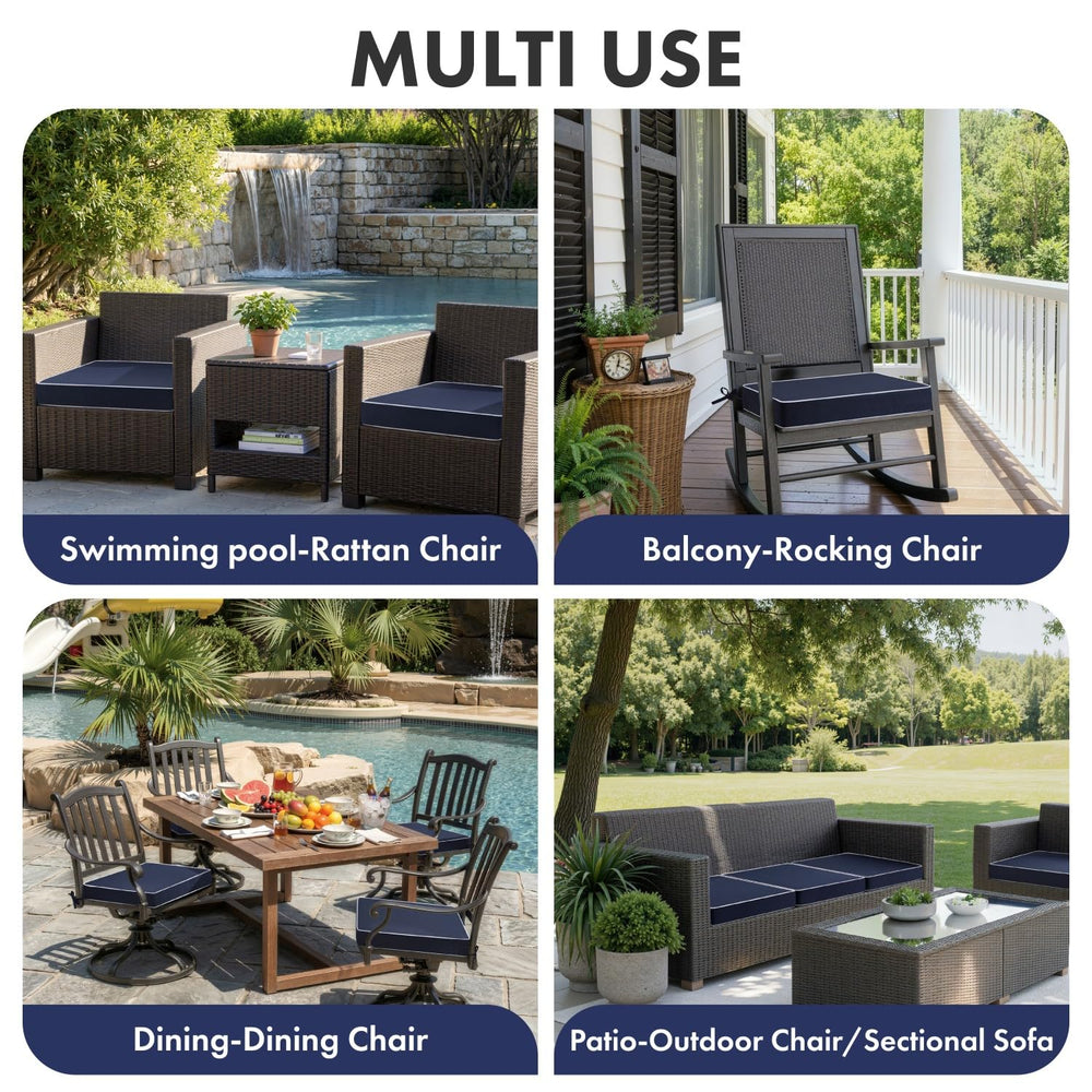 MIULEE Navy Outdoor Cushions with dual-layer water protection