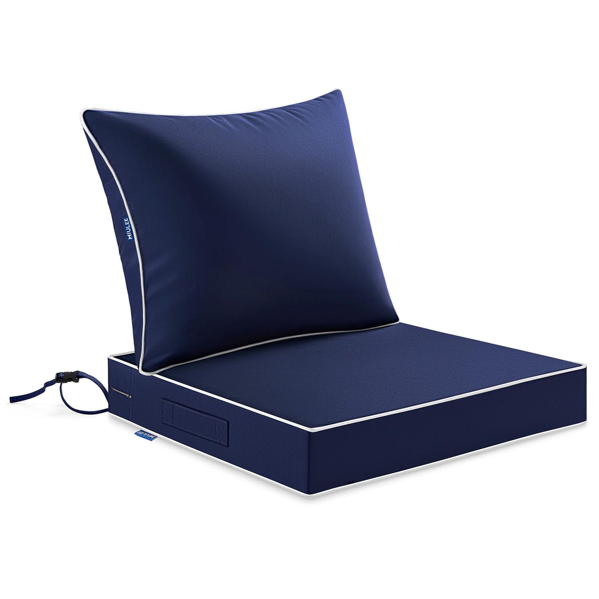 MIULEE Navy Outdoor Seat Cushion front view
