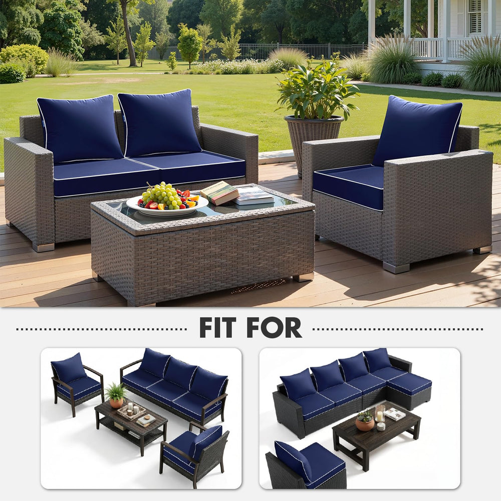 MIULEE Navy Outdoor Seat Cushion water repellent feature