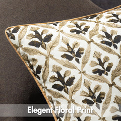 MIULEE Outdoor Floral Pillow Cover displayed on patio furniture