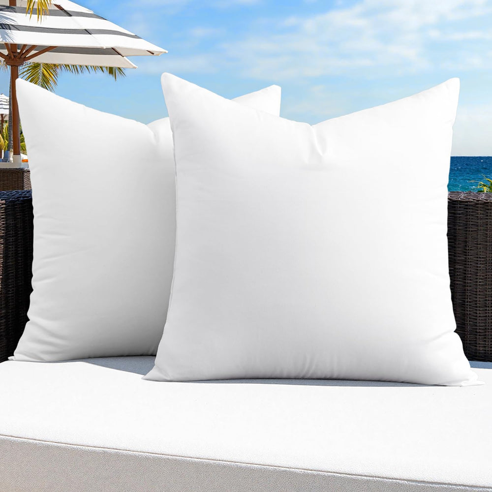 MIULEE outdoor pillow insert 16x16 inch white front view
