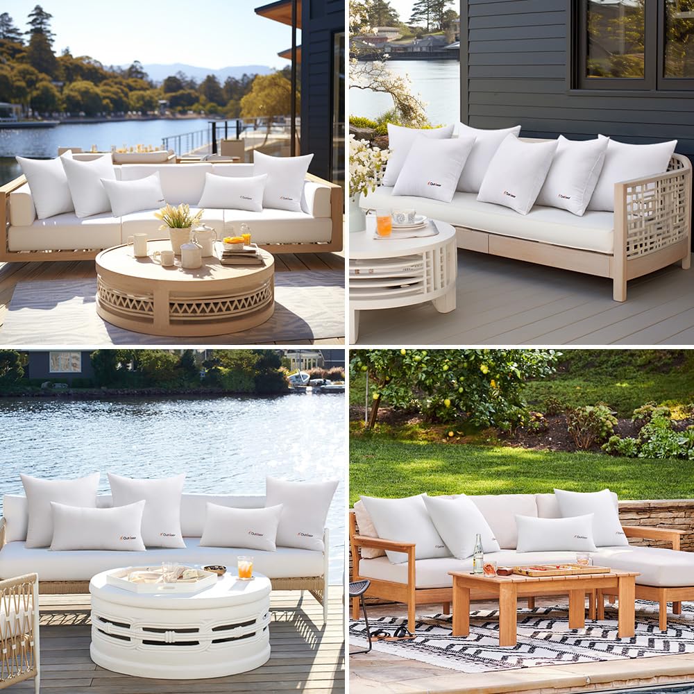 MIULEE outdoor pillow inserts vacuum-packed for convenience