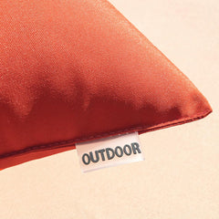MIULEE Outdoor Waterproof Pillow Cover 16x16 Burnt Brick hidden zipper detail