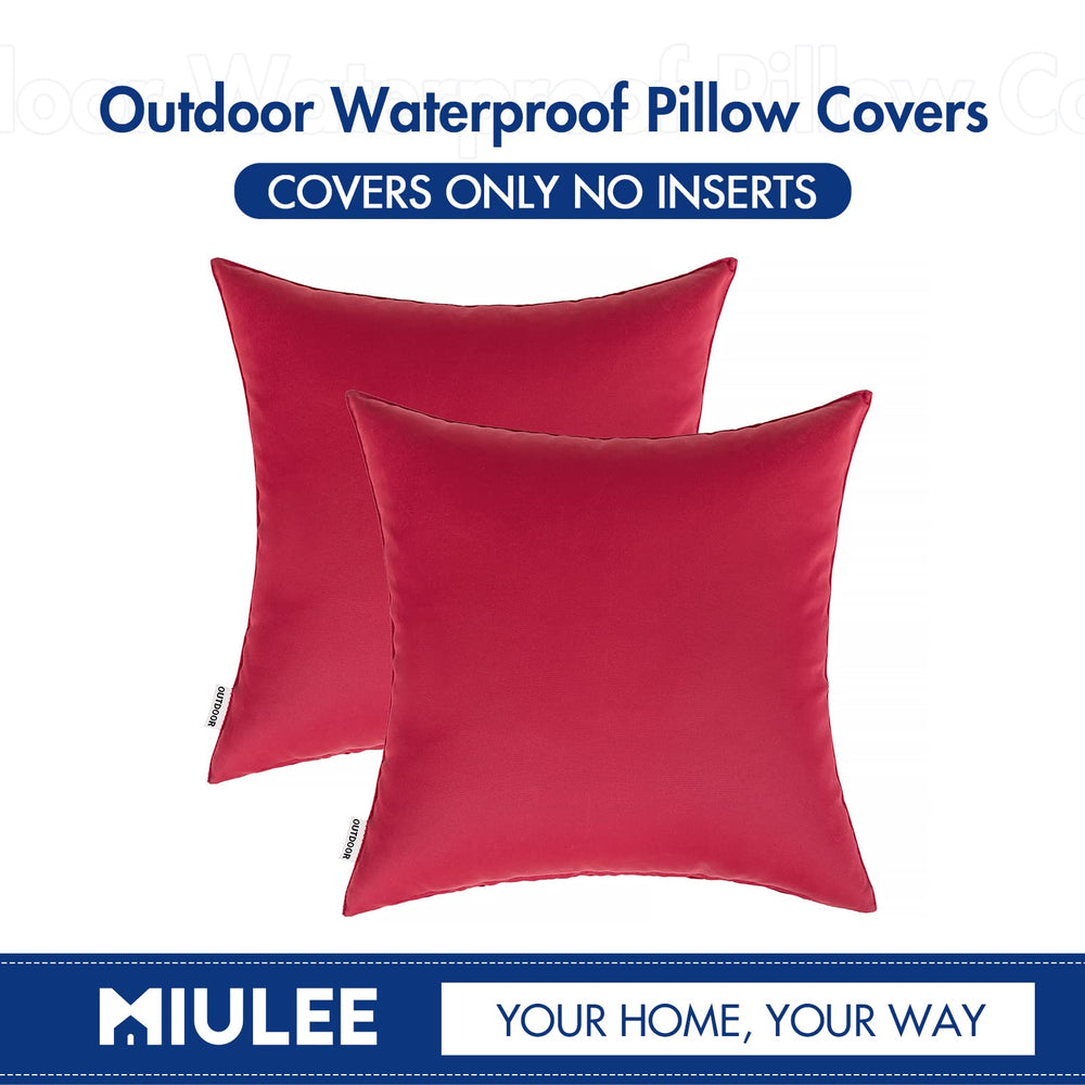 MIULEE Red Pillow Covers on Sofa in Living Room