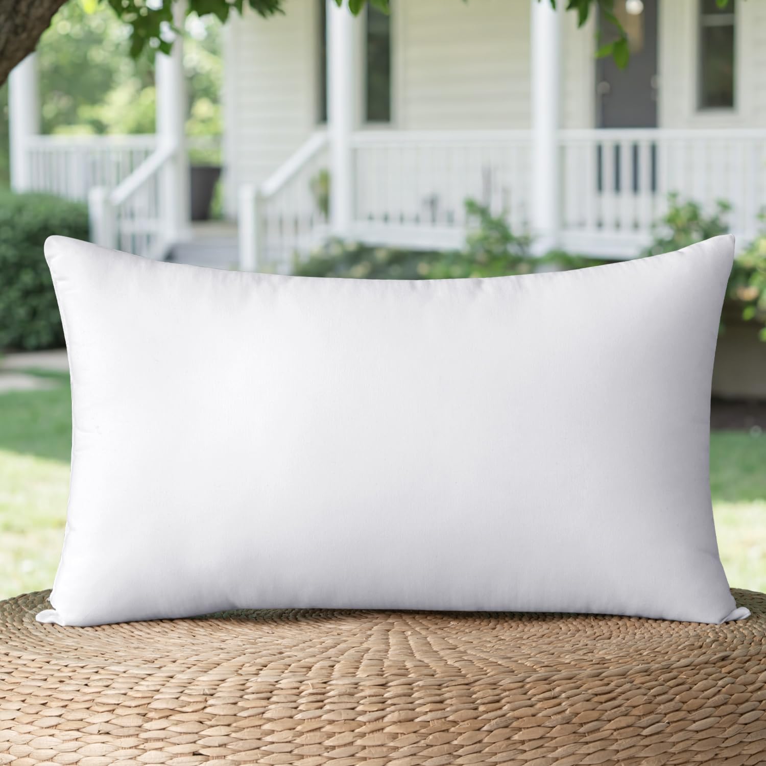 MIULEE white outdoor pillow insert pack view