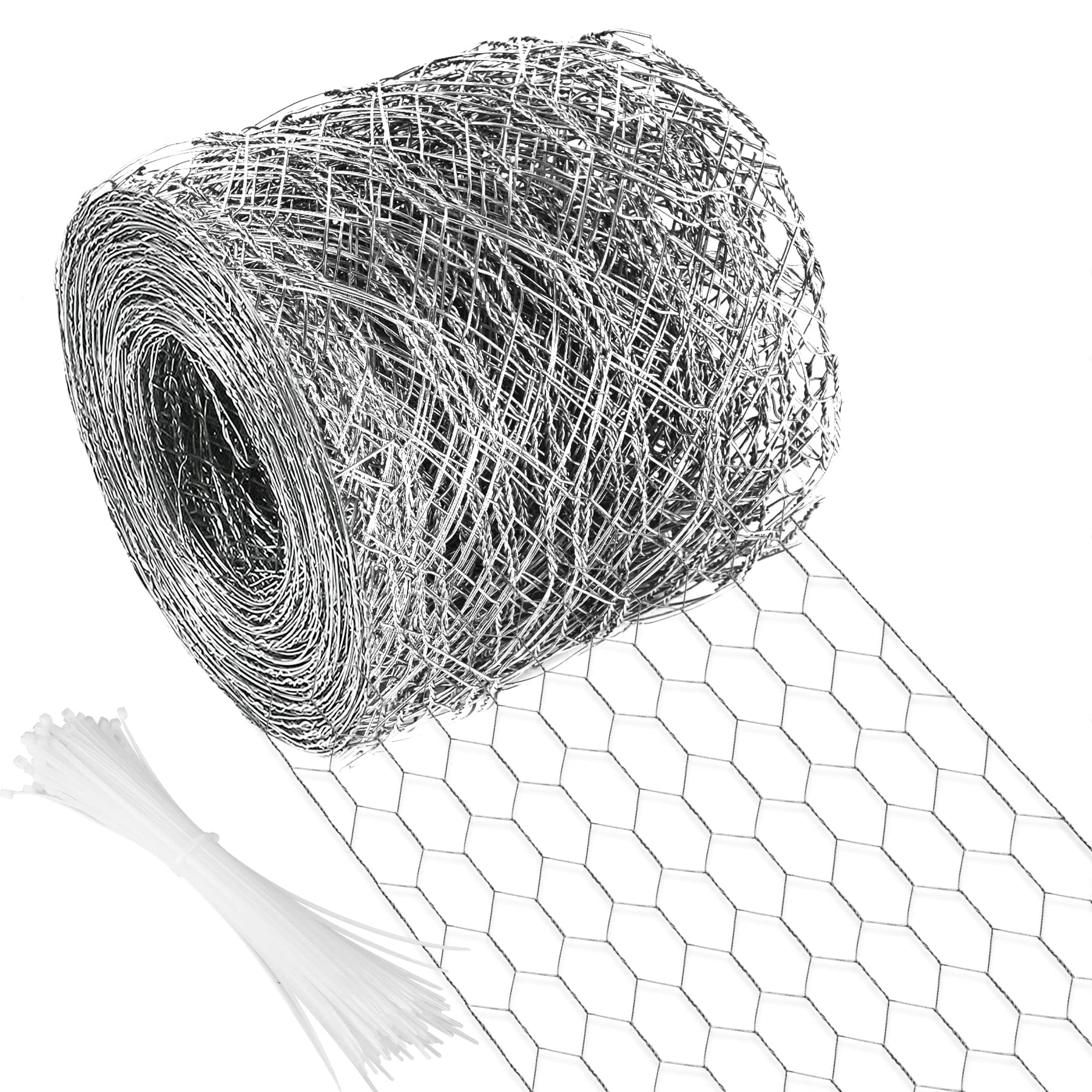 Miuwauer chicken wire 4" x 590.5" galvanized mesh front view