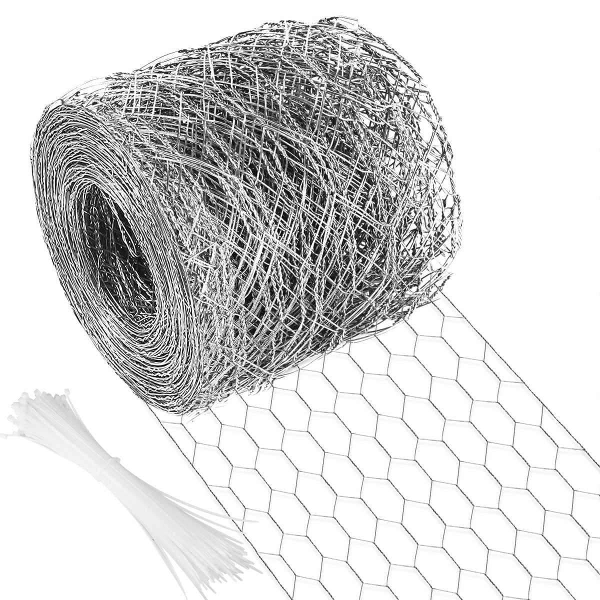 Miuwauer chicken wire 4" x 590.5" galvanized mesh front view