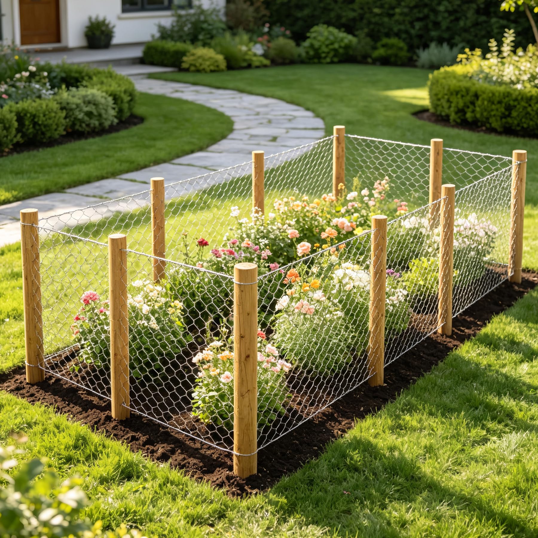 Miuwauer Chicken Wire with zip ties on a fence