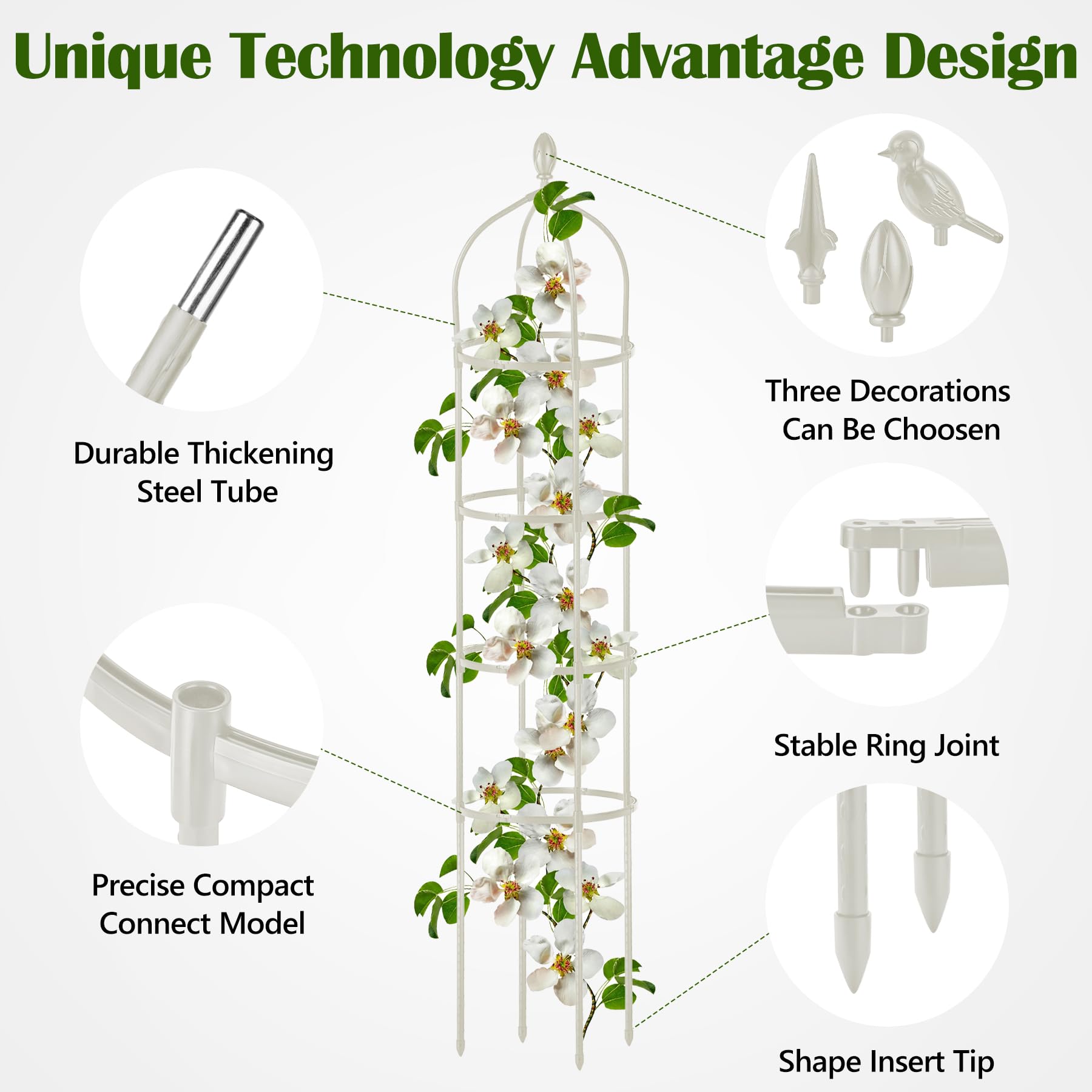 Miuwauer Garden Obelisk Trellis 6 Ft installation process