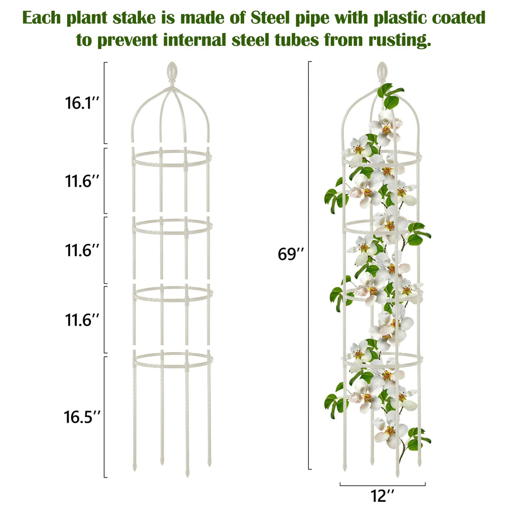 Miuwauer Garden Obelisk Trellis 6 Ft side view