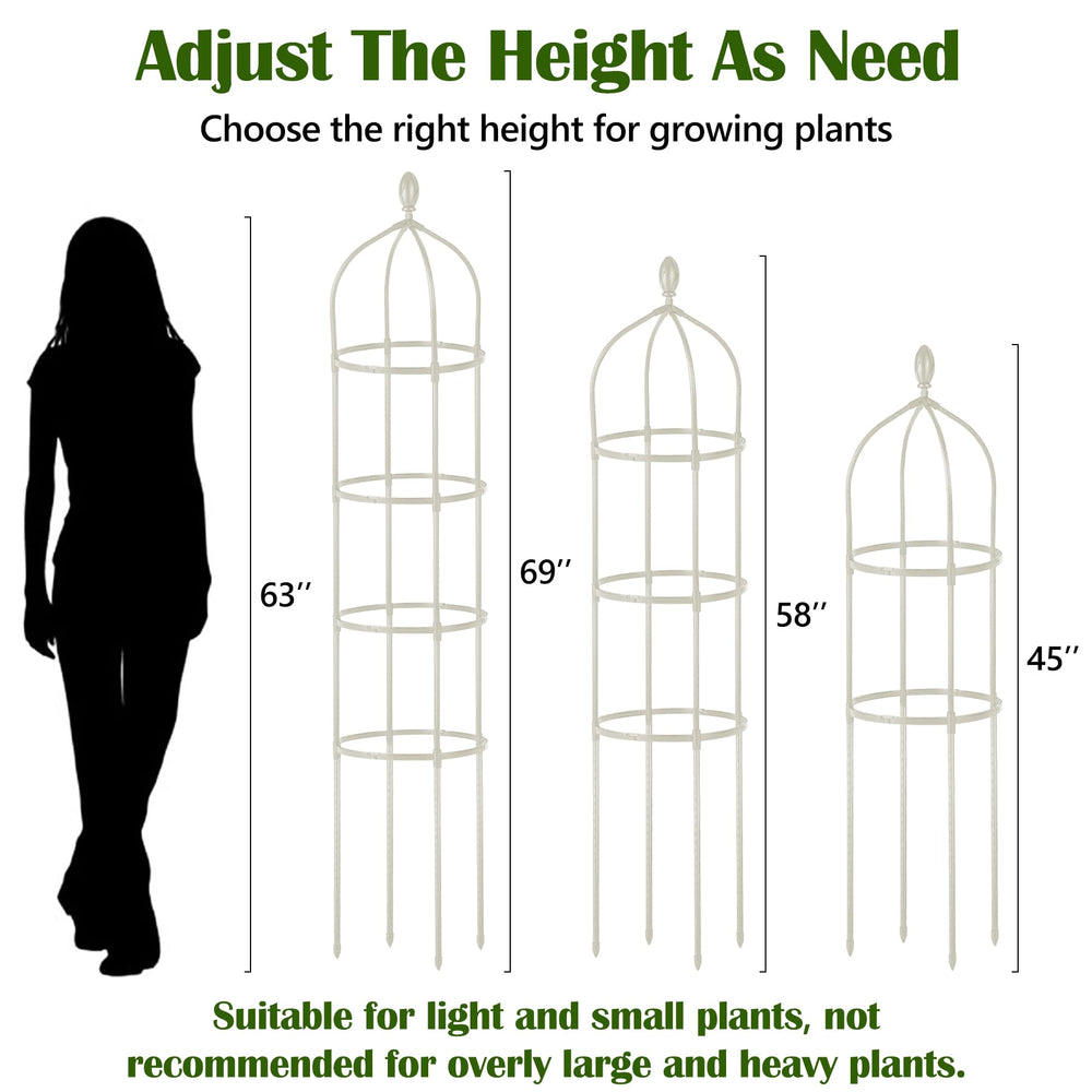Miuwauer Garden Obelisk Trellis 6 Ft with climbing rose