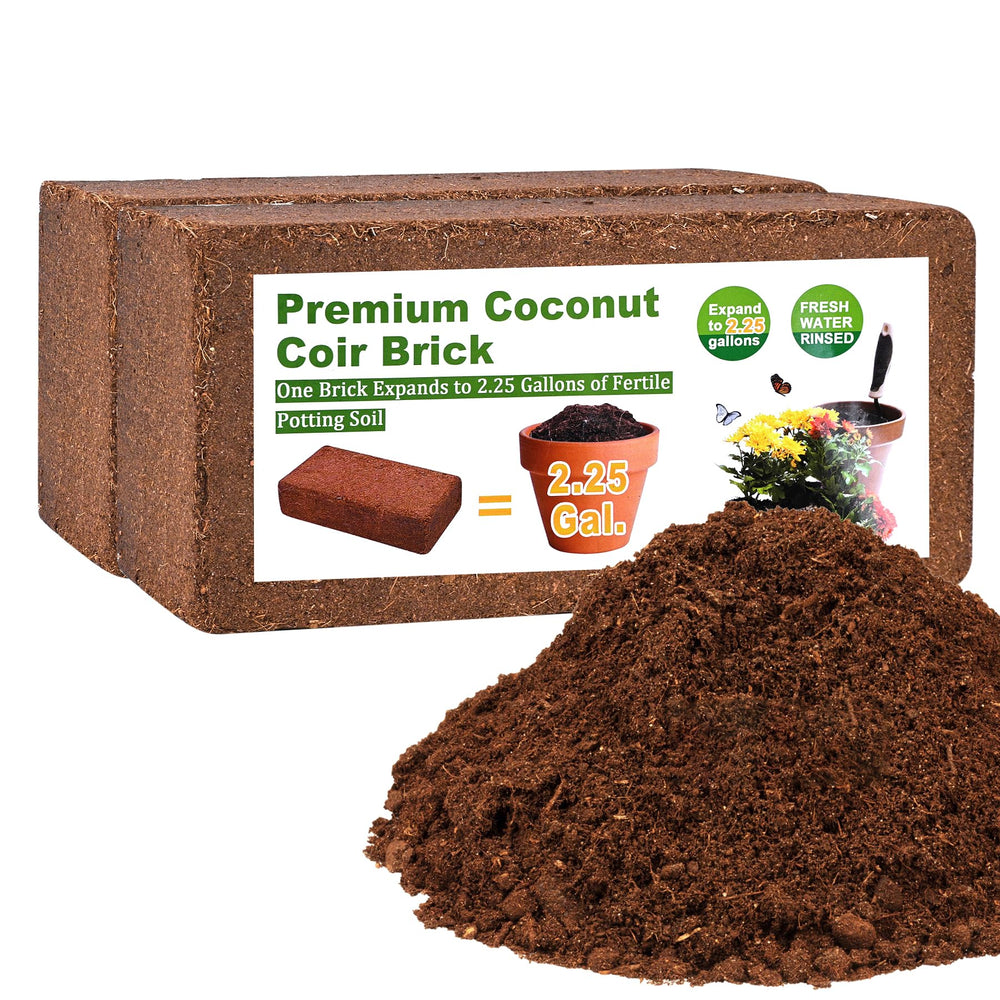 Miuwauer Organic Coco Coir 2 pcs compressed bricks front view