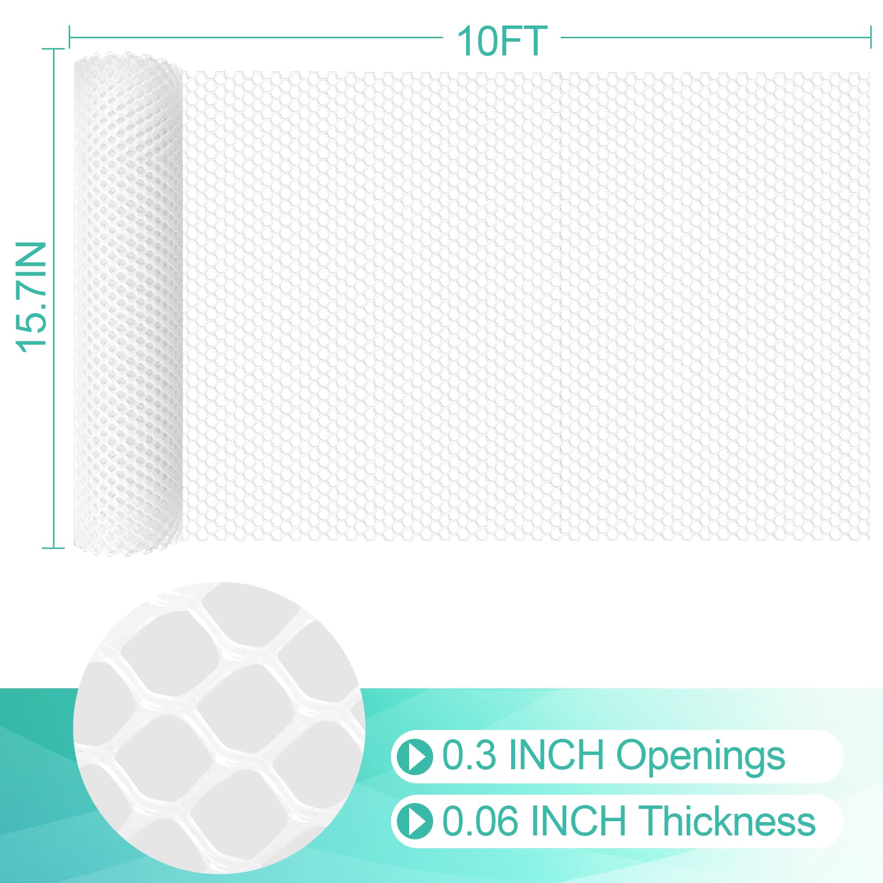 Miuwauer Plastic Mesh Fence Sheet 15.7IN x 10FT rolled with zip ties