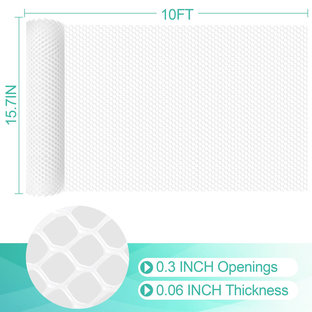 Miuwauer Plastic Mesh Fence Sheet 15.7IN x 10FT rolled with zip ties