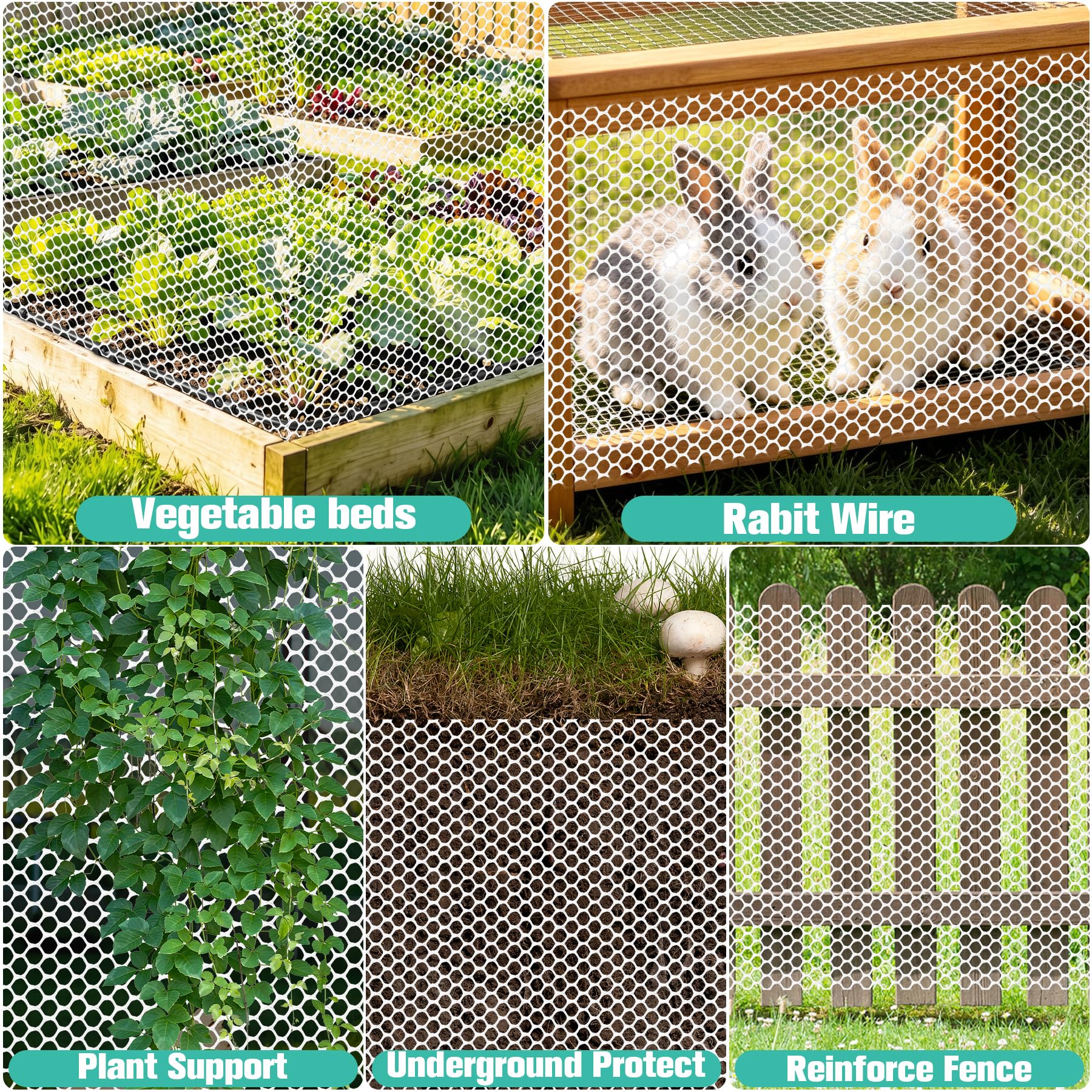 Miuwauer Plastic Mesh Fence Sheet showing zip ties for secure fastening