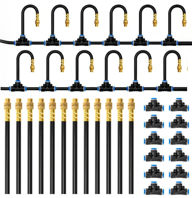 MIXC 1/4" Drip Irrigation System with adjustable copper nozzles