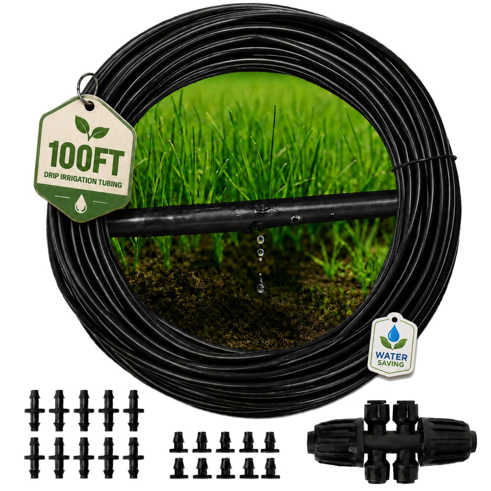 MIXC 1/4" irrigation dripline tubing 100 ft roll front view