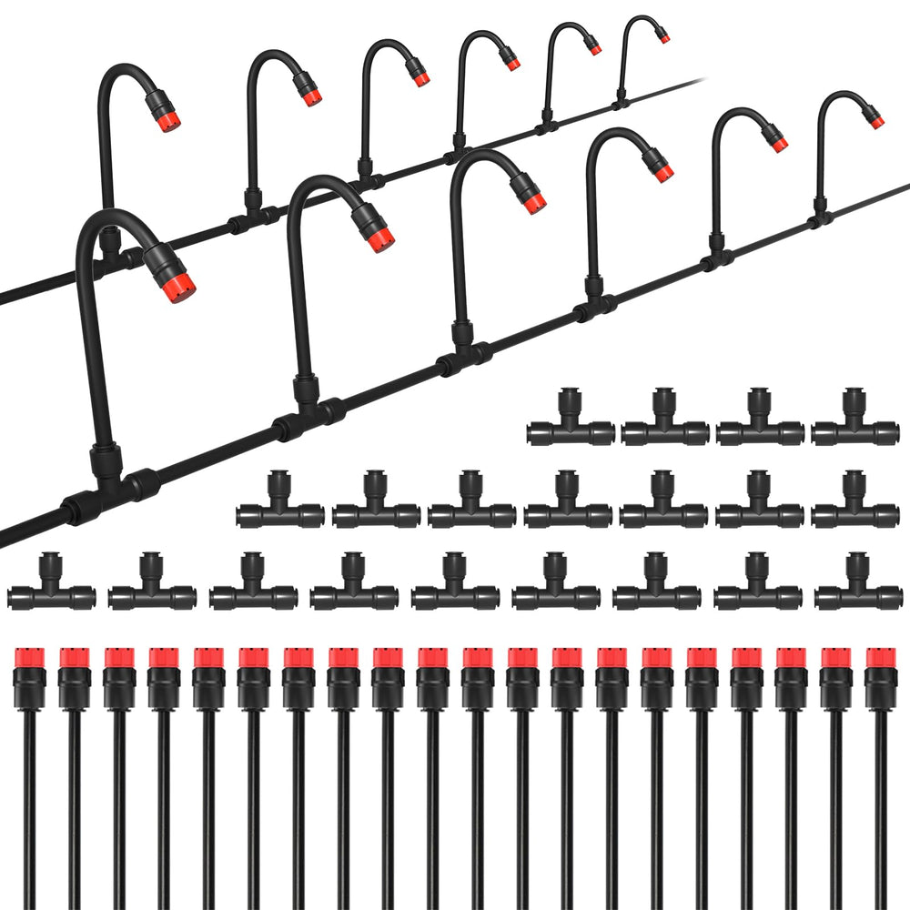 MIXC 20pcs 360° Adjustable Drip Irrigation Stream Emitters, red