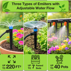 MIXC 250FT main tubing and accessories for drip irrigation