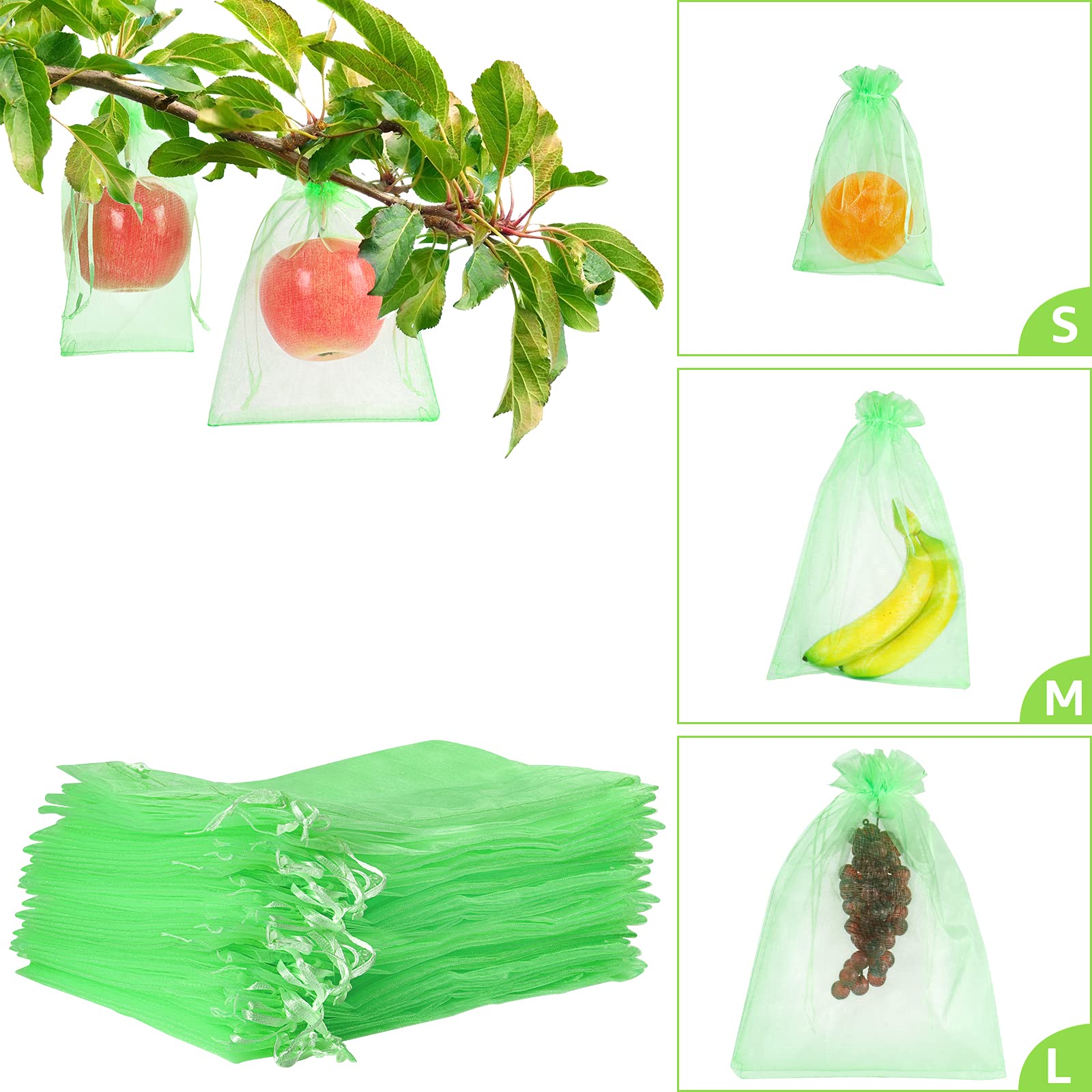 MIXC 50 pcs fruit protection bags in green, 8x12 size