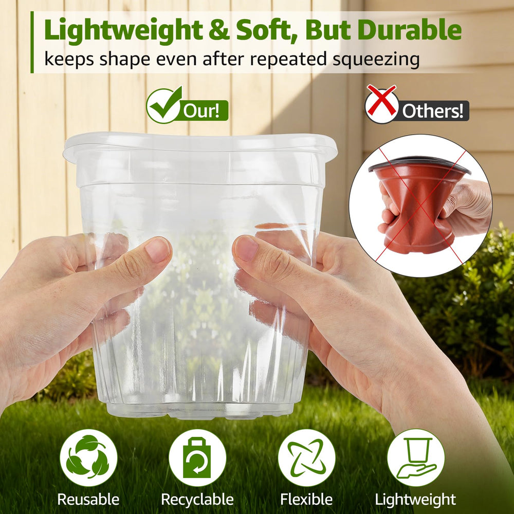 MIXC Clear Nursery Pots 4-inch size side view