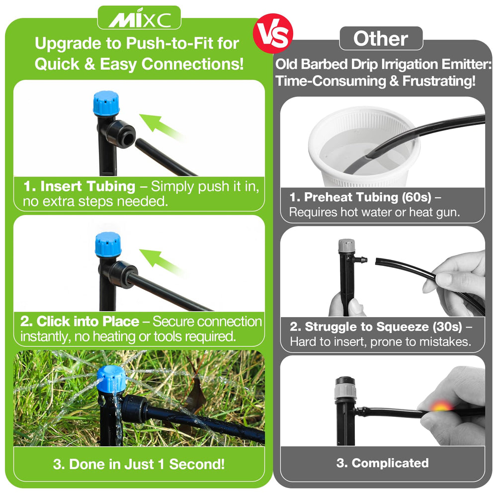 MIXC Drip Emitters set in packaging